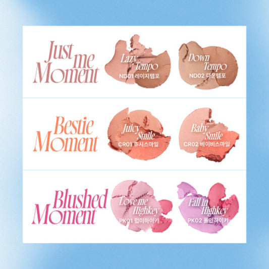 fwee Mellow Dual Blusher (12 Colors) สนุกกับการแต่งแต้มสีสันได้หลากหลายยิ่งขึ้นด้วย fwee Mellow Dual Blusher ที่มาพร้อม 2 เฉดสีในตลับเดียว ทั้งสีเบสที่เข้ากับคุณอย่างลงตัว และสีพอยท์ที่ช่วยเพิ่มความโดดเด่นไม่เหมือนใคร_멜로우 듀얼 블러셔