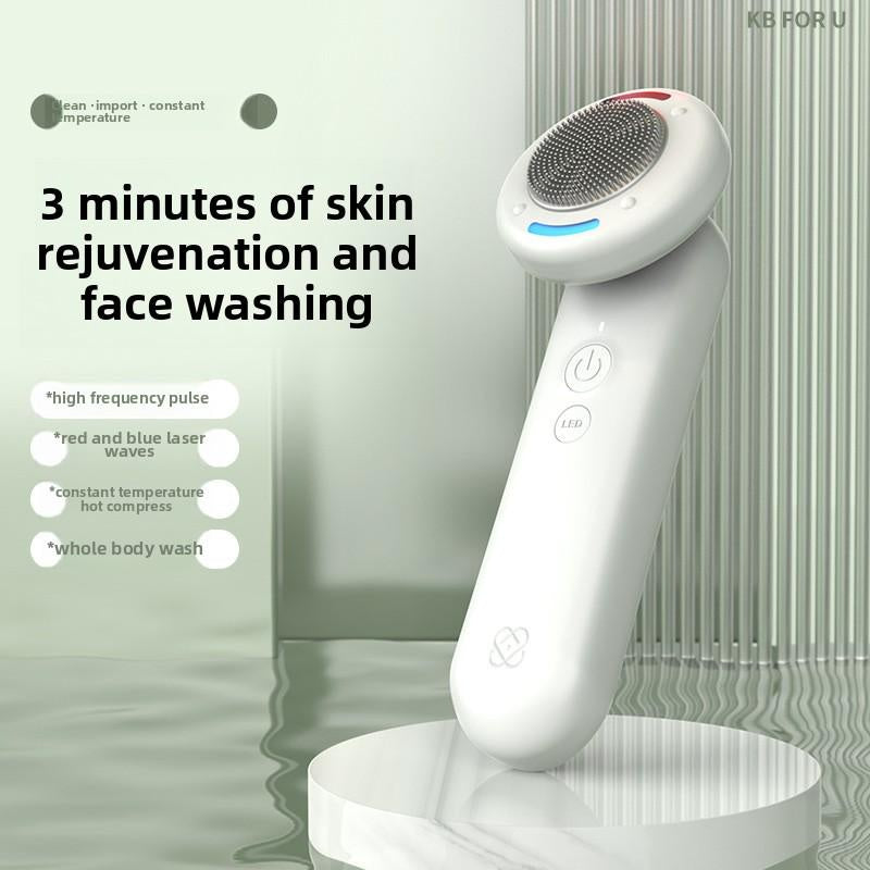 New silicone cleansing instrument, electric face washing instrument, waterproof ultrasonic beauty instrument, facial cleansing massage introducer