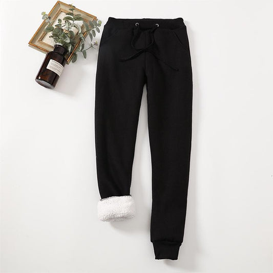 Women’s Fleece-Lined Warm Sweatpants, Cozy Thickened Sherpa Joggers, Slim Fit Casual Pants, Plus Size