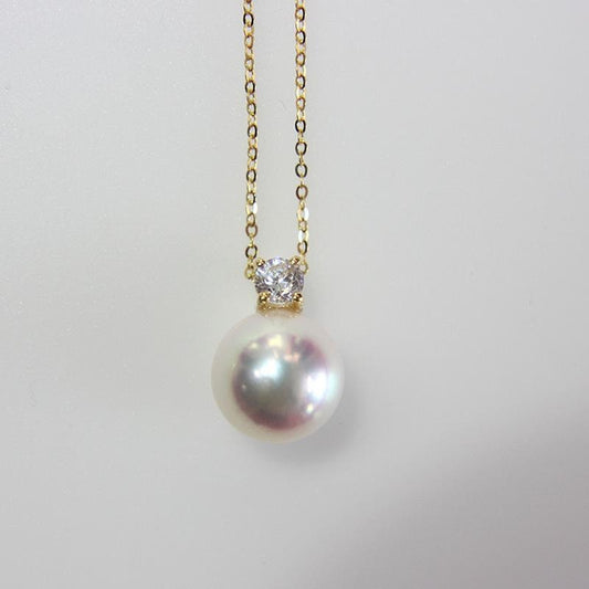 Elegant Freshwater Pearl Necklace - Minimalist 18k Gold-Plated Pendant, Perfect Round Pearl Design for Women