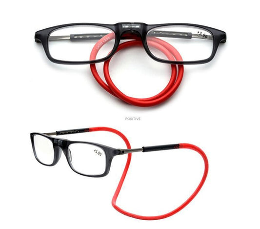 TR90 Stylish Foldable Magnetic Reading Glasses - HD Resin, Neck Hanging Design for Men & Women