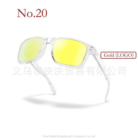 Classic O Badge Polarized Sunglasses, Fashionable Mirrored Lens Eyewear