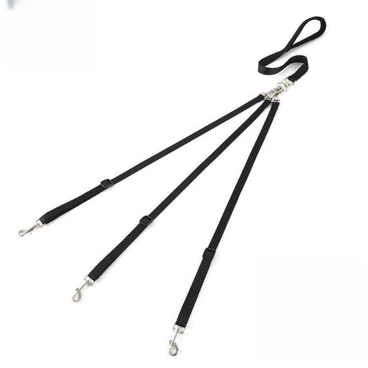 Triple Dog Leash Detachable 3-in-1 Lead for Walking Two or Three Dogs, Adjustable No-Tangle Design for Small, Medium, and Large Dogs
