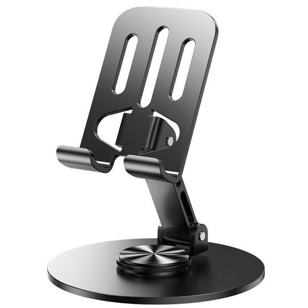 Adjustable Rotating Metal Phone & Tablet Stand – Foldable Desktop Holder for Hands-Free Viewing