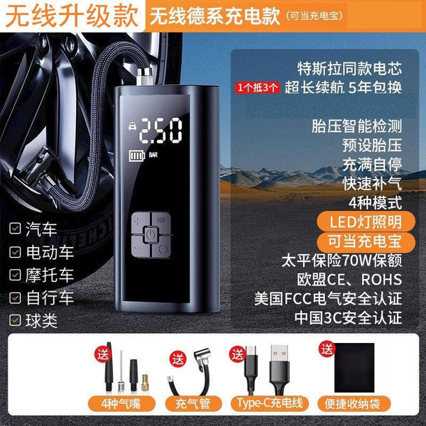 High-Power Portable Air Compressor: Auto-Stop, Fast Inflation for Cars, Bikes, Inflatables