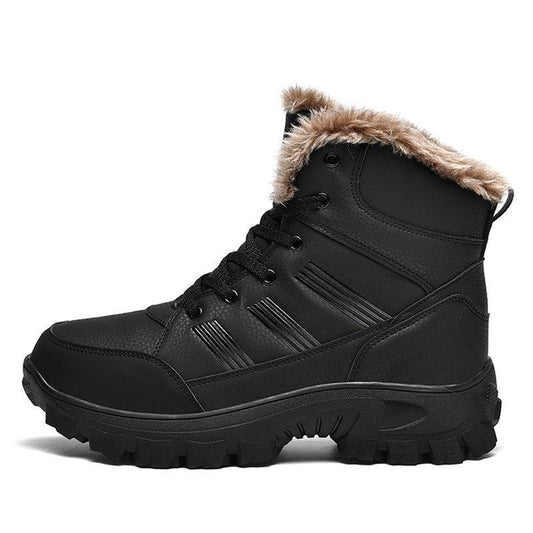 Men's Winter Boots Waterproof Snow Boots Insulated Warm High Top Thermal Shoes