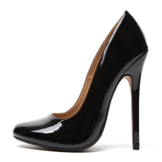 BLP-13 Black Stiletto Heels for Women | Extra Wide Fit European Sizes | 5.5 Inch High Heels