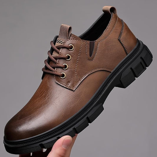 Men's Chunky Sole Work Boots Outdoor Casual Lace-Up Retro Fashion Shoes