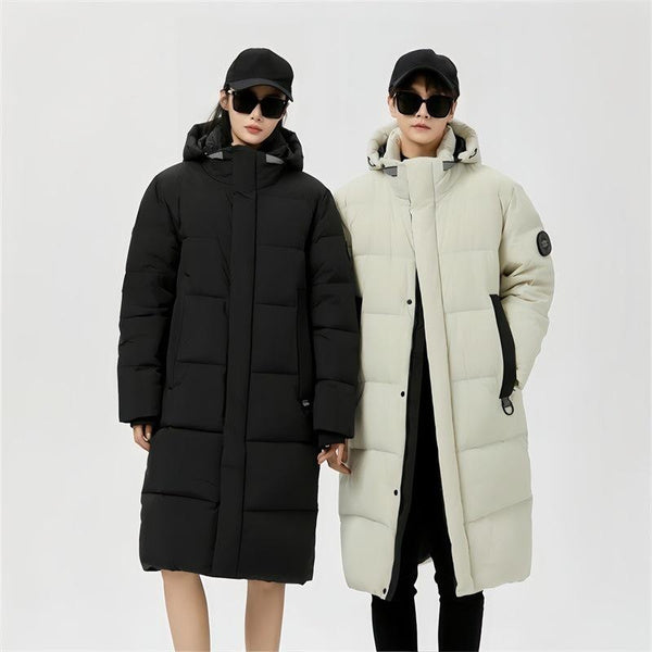 Heavy Duty Goose Down Parka for Couples - Windproof Warm Winter Coat with White Duck Feather Fill