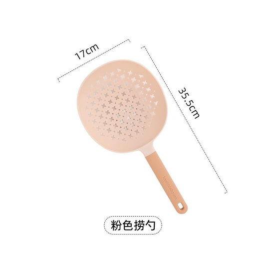 Large Heat-Resistant Noodle Strainer - Extra Long Handle Slotted Spoon for Pasta, Dumplings, and More