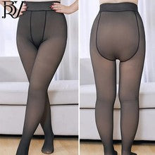Tournesol Fleece Lined Tights One-Lined Seams both front and back! Womenswear Size XS - 4XL Thermal Winter Basic Tights Leggings Thick Semi-Transparent Casual Underwear Pantyhose Closed Foot Available in Light Mid Deep Skin Tone 001