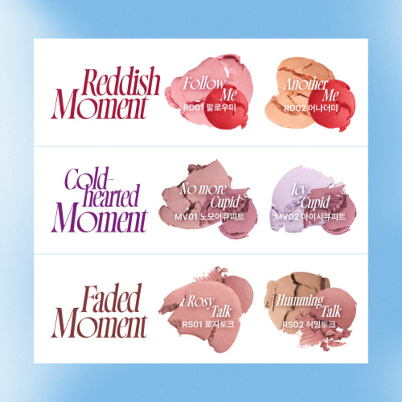 fwee Mellow Dual Blusher (12 Colors) สนุกกับการแต่งแต้มสีสันได้หลากหลายยิ่งขึ้นด้วย fwee Mellow Dual Blusher ที่มาพร้อม 2 เฉดสีในตลับเดียว ทั้งสีเบสที่เข้ากับคุณอย่างลงตัว และสีพอยท์ที่ช่วยเพิ่มความโดดเด่นไม่เหมือนใคร_멜로우 듀얼 블러셔