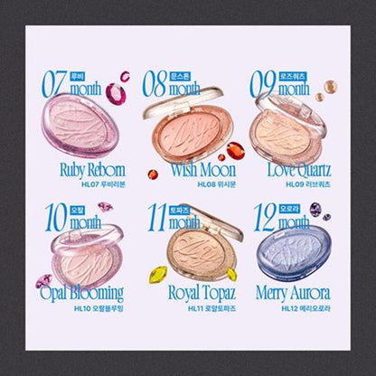 fwee Glitz Stone Highlighter (12 Colors) ประกายแวววาวจากอัญมณีประจำวันเกิดทั้ง 12 สี! ไฮไลท์เตอร์รุ่น #GlitzStone ที่จะช่วยแต่งแต้มใบหน้าของคุณให้เปล่งประกายงดงามตามโมเมนต์ในแต่ละวัน_글리츠스톤하이라이터