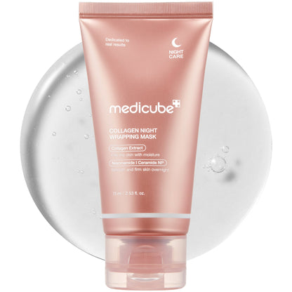 MEDICUBE Collagen Night Wrapping Mask 2.53 fl. oz (75ml) / Overnight Elasticity and Glow, Hydration Care