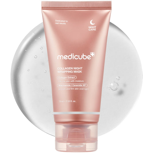 MEDICUBE Collagen Night Wrapping Mask 2.53 fl. oz (75ml) / Overnight Elasticity and Glow, Hydration Care