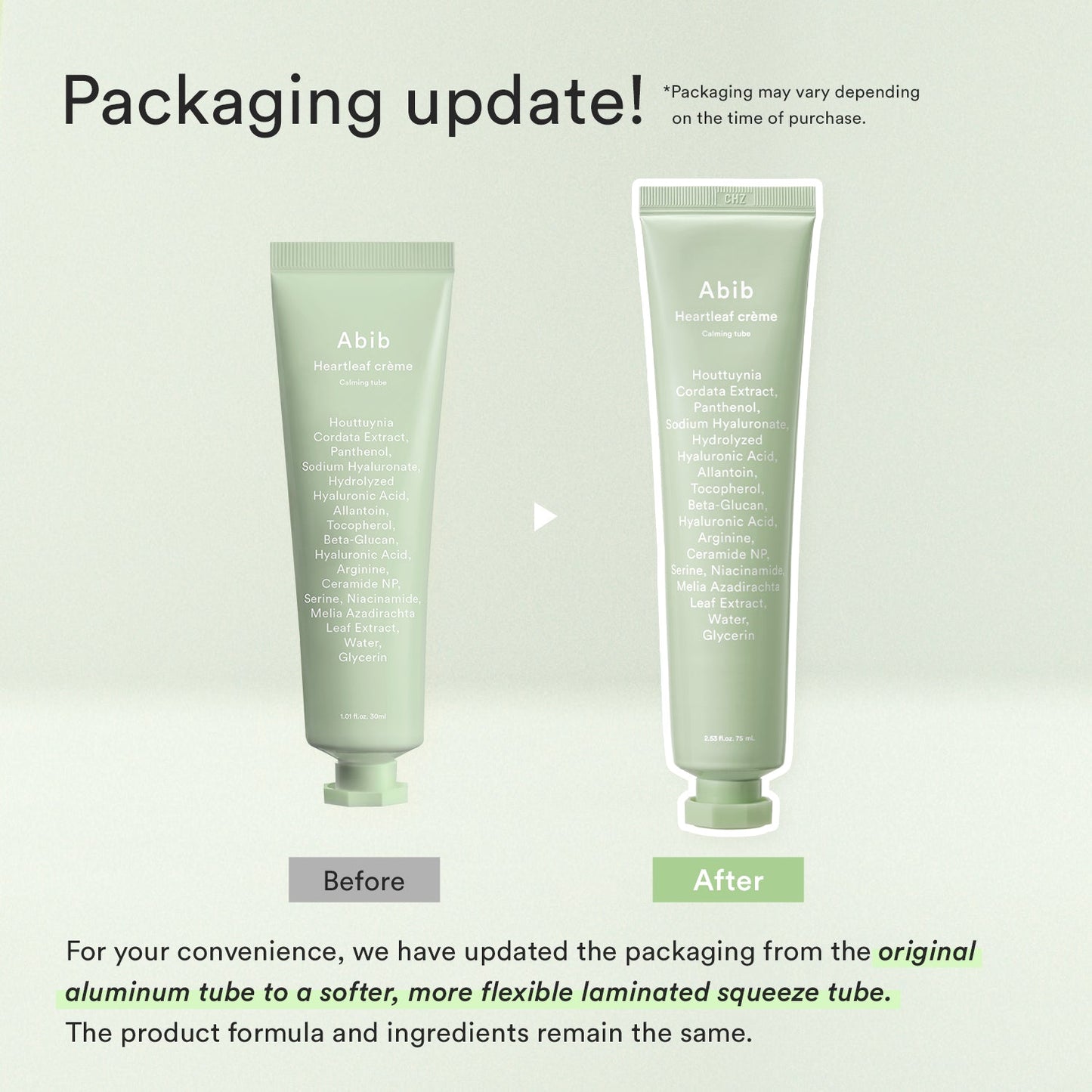Abib Heartleaf creme Calming Tube 75ml
