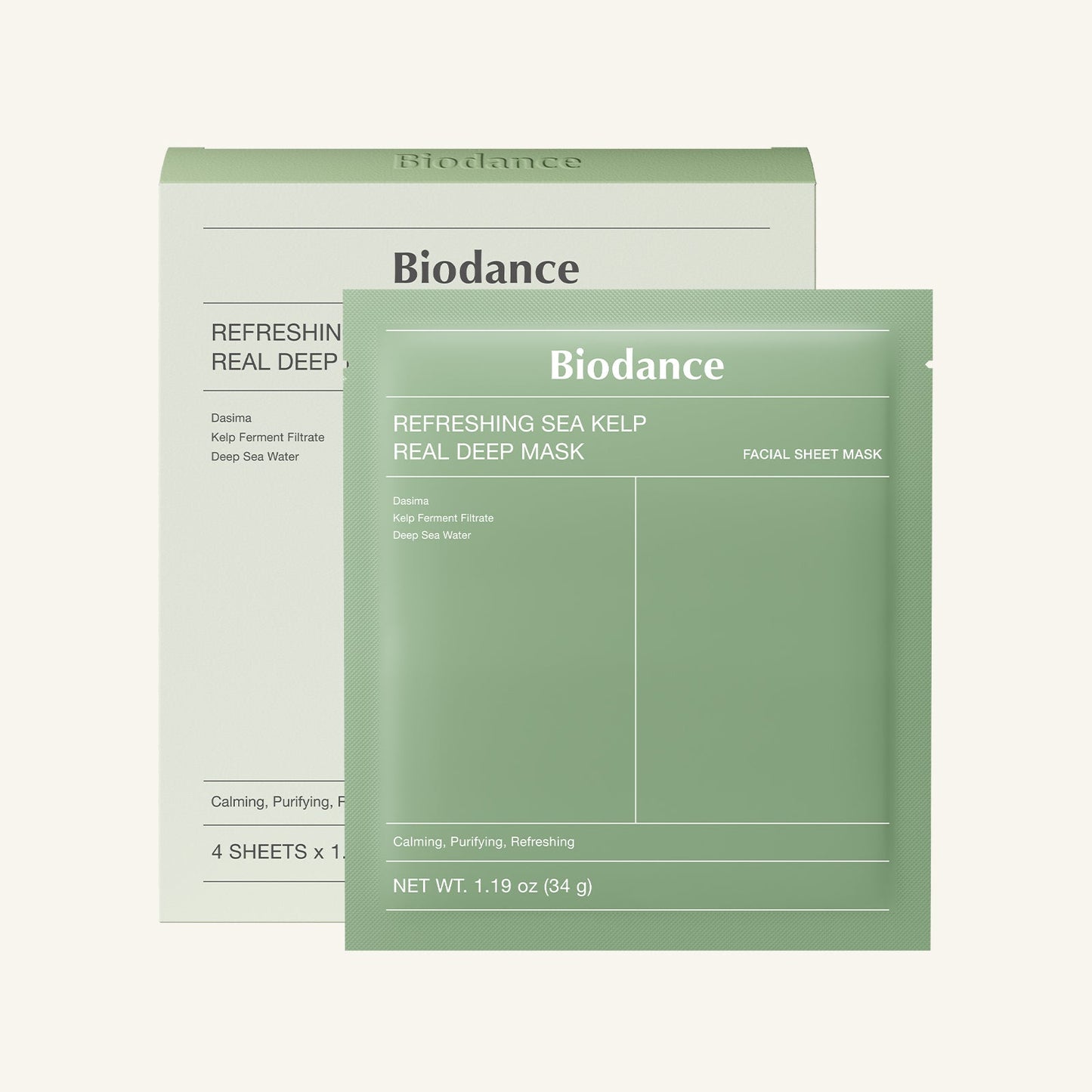 BIODANCE Refreshing Sea Kelp Real Deep Mask 1Box (34g*4ea)