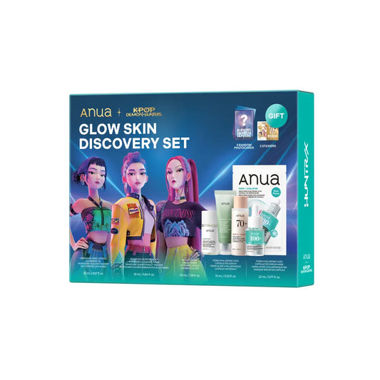 ANUA KDH Glow Skin Discovery Set (PDRN Mask 1 Sheet + PDRN Serum 10ml + Cleansing Oil 20ml + Quercetinol Foam 25ml + Rice Toner 40ml + Photocard/Sticker)