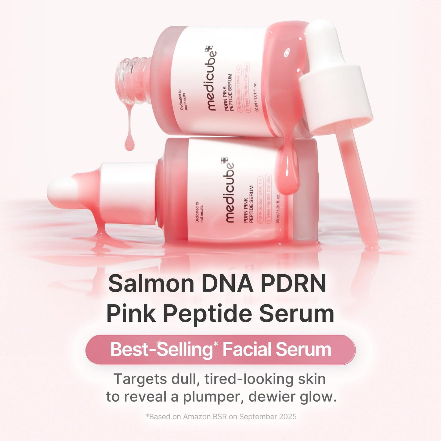 MEDICUBE PDRN Pink Peptide Serum 1.01 fl.oz (30ml) / Salmon DNA Glow & Skin Renewal
