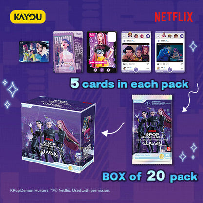 KAYOU KPop Demon Hunters Collectible Trading Cards Classic Edition 001-NA-Series 1-D Trading Card Box [20 Packs]