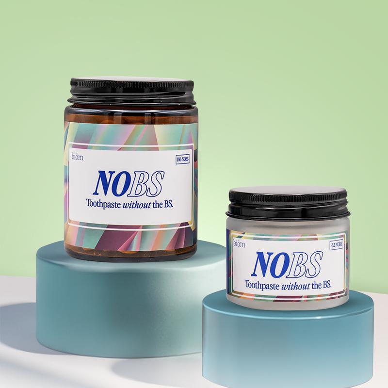NOBS Toothpaste Tablets - Nano Hydroxyapatite, Fluoride Free, Plastic Free, Eco & Travel Friendly - Remineralize with NHA