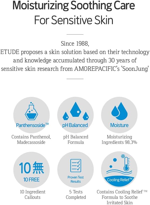 ETUDE SoonJung pH5.5 Relief Toner, Toner for Face, Hydrating Toner for Sensitive Skin, Vegan Face Toner