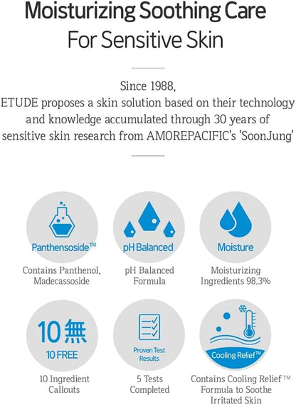 ETUDE SoonJung pH5.5 Relief Toner, Toner for Face, Hydrating Toner for Sensitive Skin, Vegan Face Toner