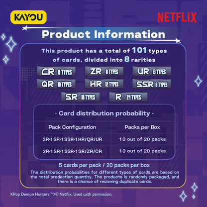 KAYOU KPop Demon Hunters Collectible Trading Cards Classic Edition 001-NA-Series 1-D Trading Card Box [20 Packs]
