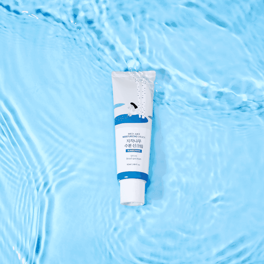 Round Lab Birch Moisturizing Sunscreen UV Lock SPF 45+ Broad Spectrum 1.69 fl.oz (50ml) / Lightweight Glow Sunscreen, Cooling Relief