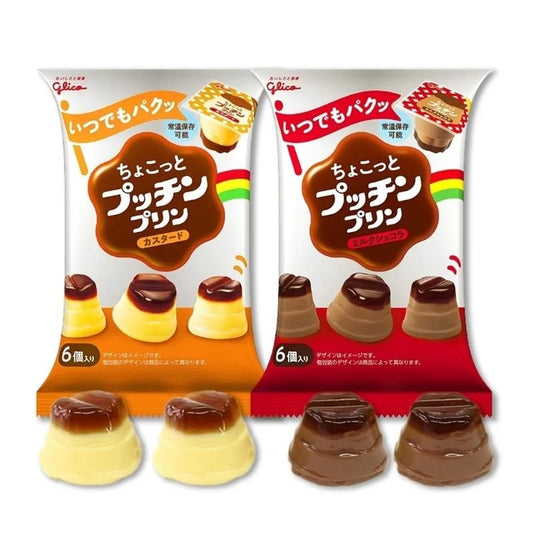 [JP] 글리코 미니 푸칭 푸딩 2종(카스타드/밀크쇼콜라), 120g, 3봉