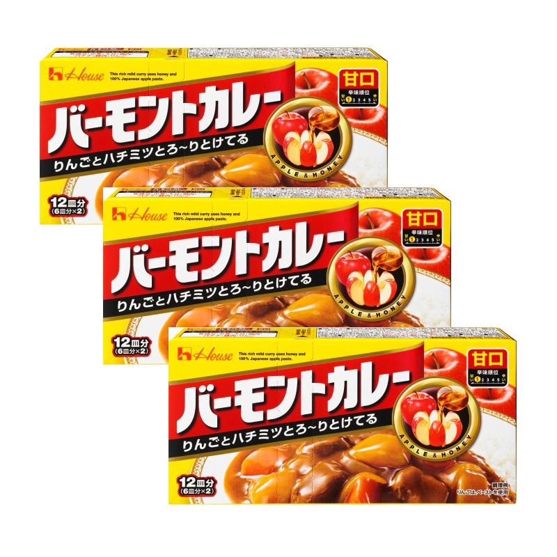 [JP]  하우스 바몬드 고형 카레 3종, 순한맛/중간매운맛/매운맛