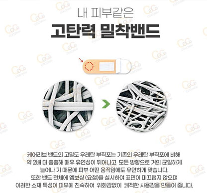 [JP] 니치방 케어리브 반창고 M사이즈 100매입 저자극 / 피부에 순한 맨살타입 / 고탄력 / 밀착형