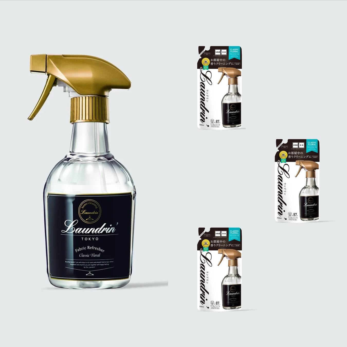 [JP] 일본 정품 섬유 탈취제 패브릭 퍼퓸 란도린 패브릭 미스트 370ml / 리필 320ml  Laundrin