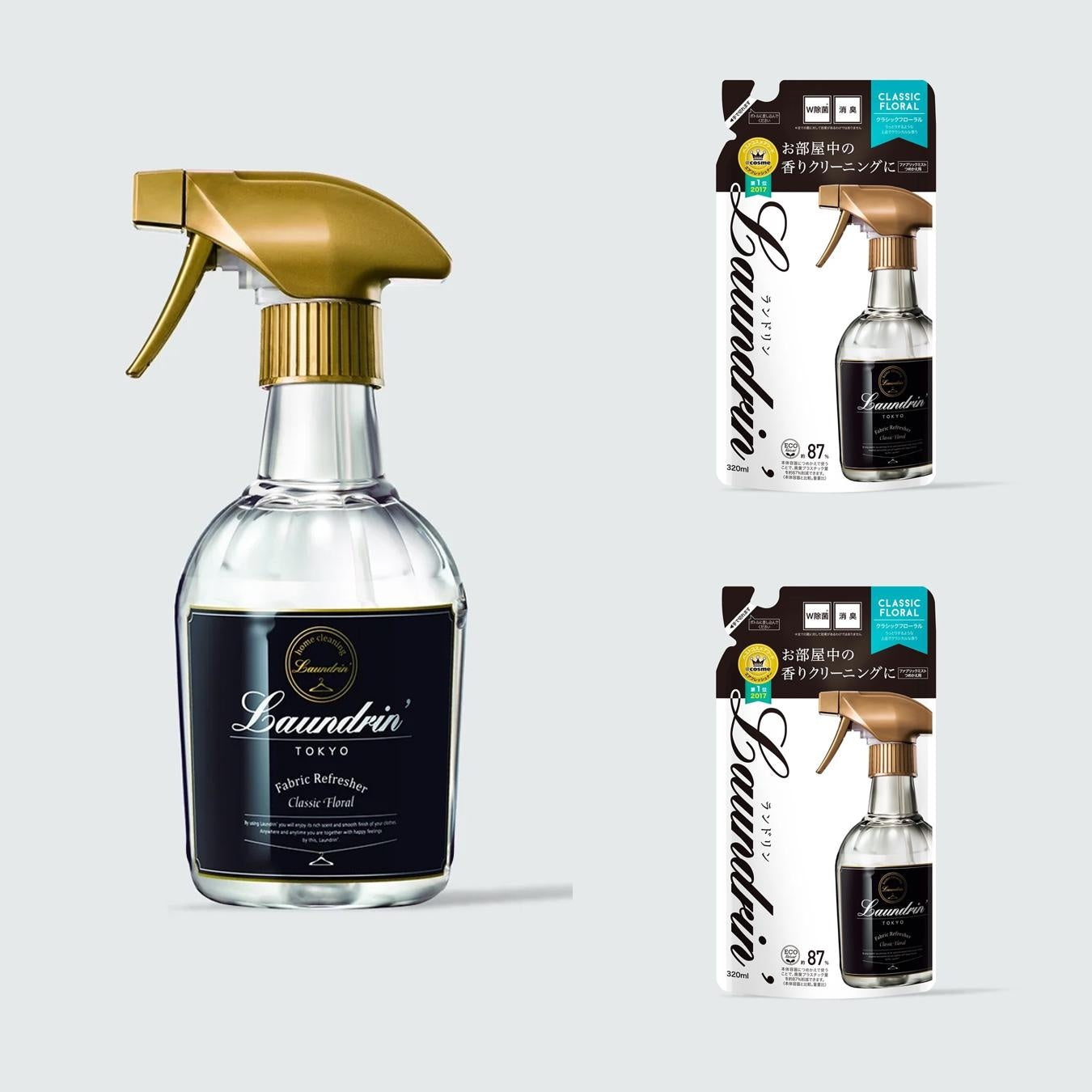 [JP] 일본 정품 섬유 탈취제 패브릭 퍼퓸 란도린 패브릭 미스트 370ml / 리필 320ml  Laundrin