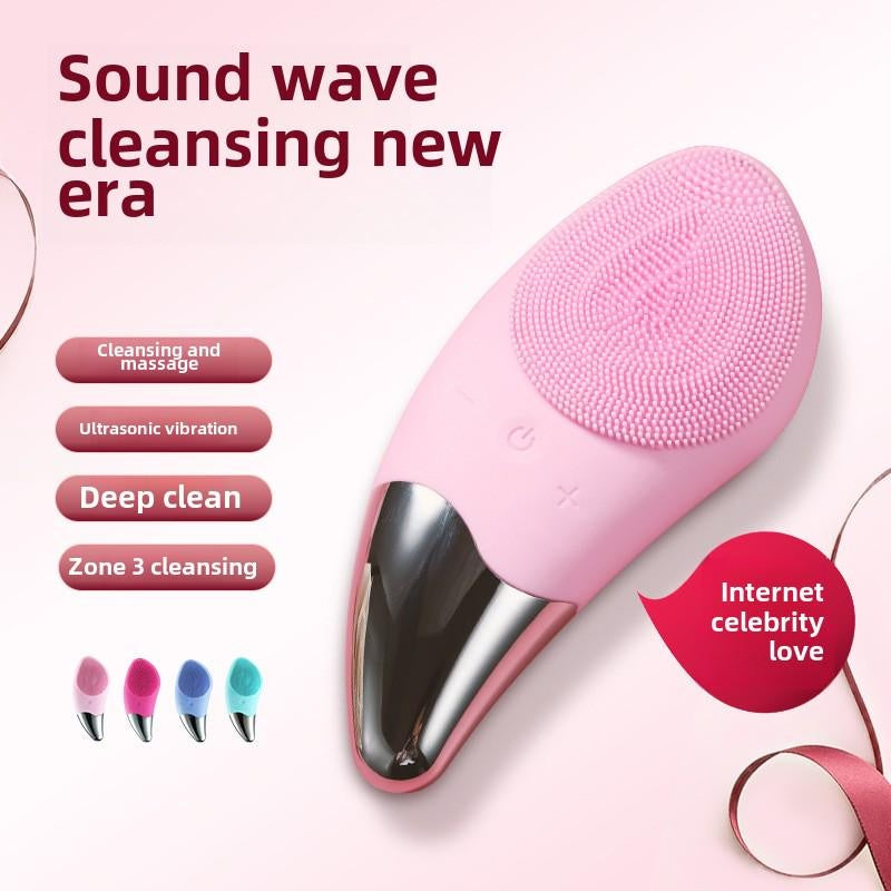 Household Beauty Electric Waterproof Silicone Facial Cleanser Pore Cleansing Artifact Face Wash Instrument Introduces Multifunctional Face Wash Brush