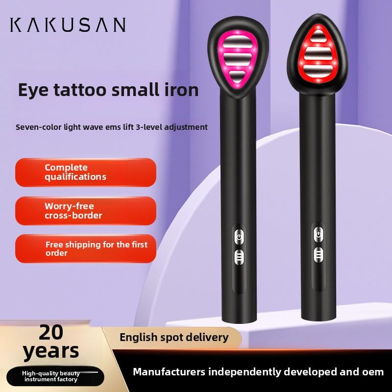 Cross-border electric fairy stick introducer EMS micro-current lift massager color light small iron eye beauty instrument