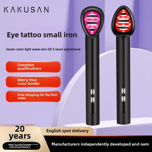 Cross-border electric fairy stick introducer EMS micro-current lift massager color light small iron eye beauty instrument