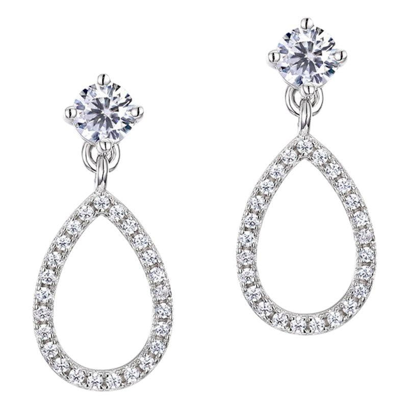 S925 Sterling Silver Moissanite Drop Earrings for Women, Elegant Pear-Shaped Water Drop Design, Lightweight Luxury Fashion Jewelry