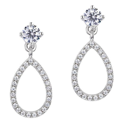 S925 Sterling Silver Moissanite Drop Earrings for Women, Elegant Pear-Shaped Water Drop Design, Lightweight Luxury Fashion Jewelry