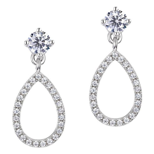 S925 Sterling Silver Moissanite Drop Earrings for Women, Elegant Pear-Shaped Water Drop Design, Lightweight Luxury Fashion Jewelry