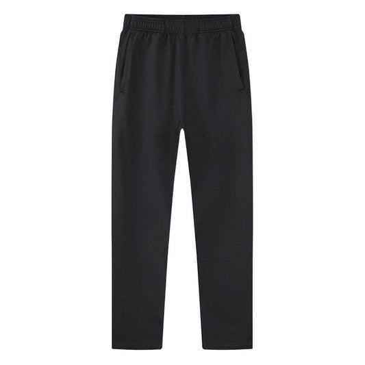 Men’s Casual Cotton Sweatpants, Solid Color Straight-Leg Athletic Pants, Comfortable Elastic Waist Long Trousers