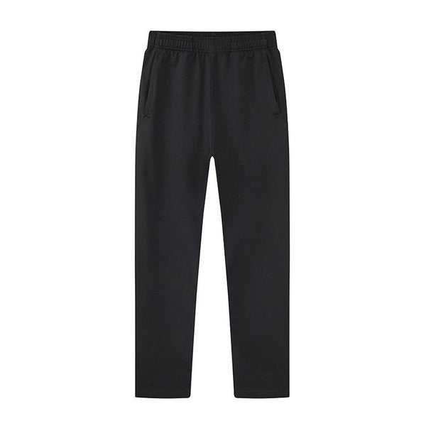 Men’s Casual Cotton Sweatpants, Solid Color Straight-Leg Athletic Pants, Comfortable Elastic Waist Long Trousers