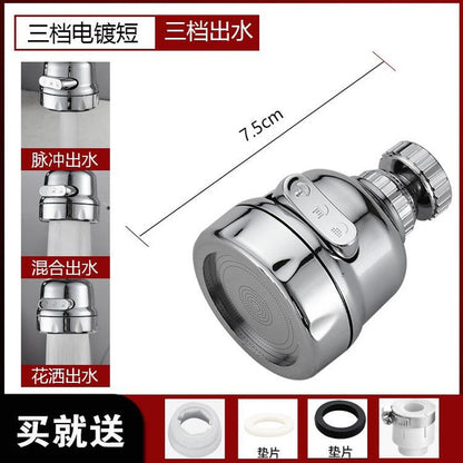 Universal Kitchen Faucet Filter Extension – 360° Rotating Splash-Proof Aerator, Water-Saving Booster, Easy Installation