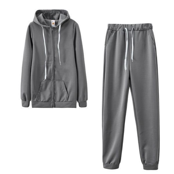 Women’s Solid Color Sweatshirt and Jogger Set – Casual Two-Piece Lounge Tracksuit