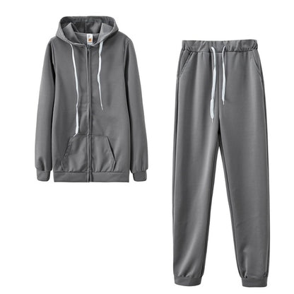 Women’s Solid Color Sweatshirt and Jogger Set – Casual Two-Piece Lounge Tracksuit