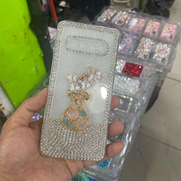 DIY Rhinestone Rose Flower Case for iPhone, Luxury Bling Full Diamond Cover, Elegant Handmade Design for iPhone 11/12/14/X/XS