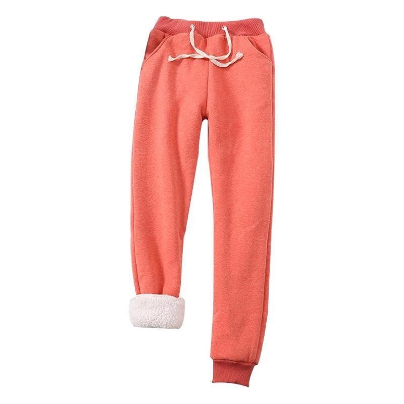 Women’s Fleece-Lined Warm Sweatpants, Cozy Thickened Sherpa Joggers, Slim Fit Casual Pants, Plus Size