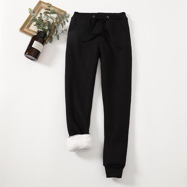 Women’s Fleece-Lined Warm Sweatpants, Cozy Thickened Sherpa Joggers, Slim Fit Casual Pants, Plus Size