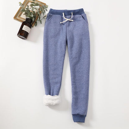 Women’s Fleece-Lined Warm Sweatpants, Cozy Thickened Sherpa Joggers, Slim Fit Casual Pants, Plus Size