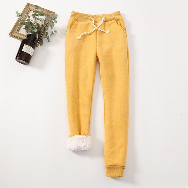 Women’s Fleece-Lined Warm Sweatpants, Cozy Thickened Sherpa Joggers, Slim Fit Casual Pants, Plus Size